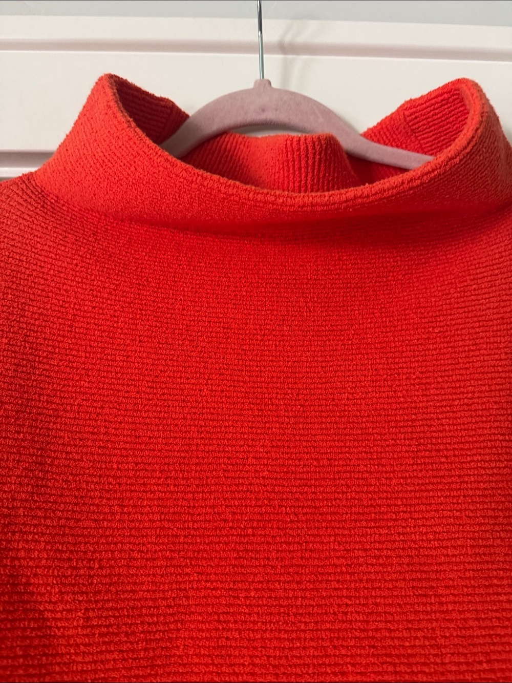 FREE PEOPLE AUDACIOUS OTTOMAN SLOUCHY RIBBED TUNIC SWEATER Womens M Orange cozy - Picture 6 of 16